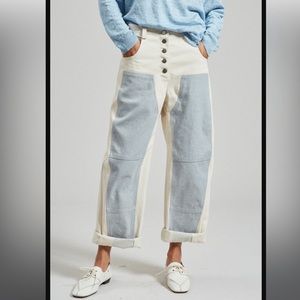 Rachel Comey Handy Pants in Natural and Blue size 6